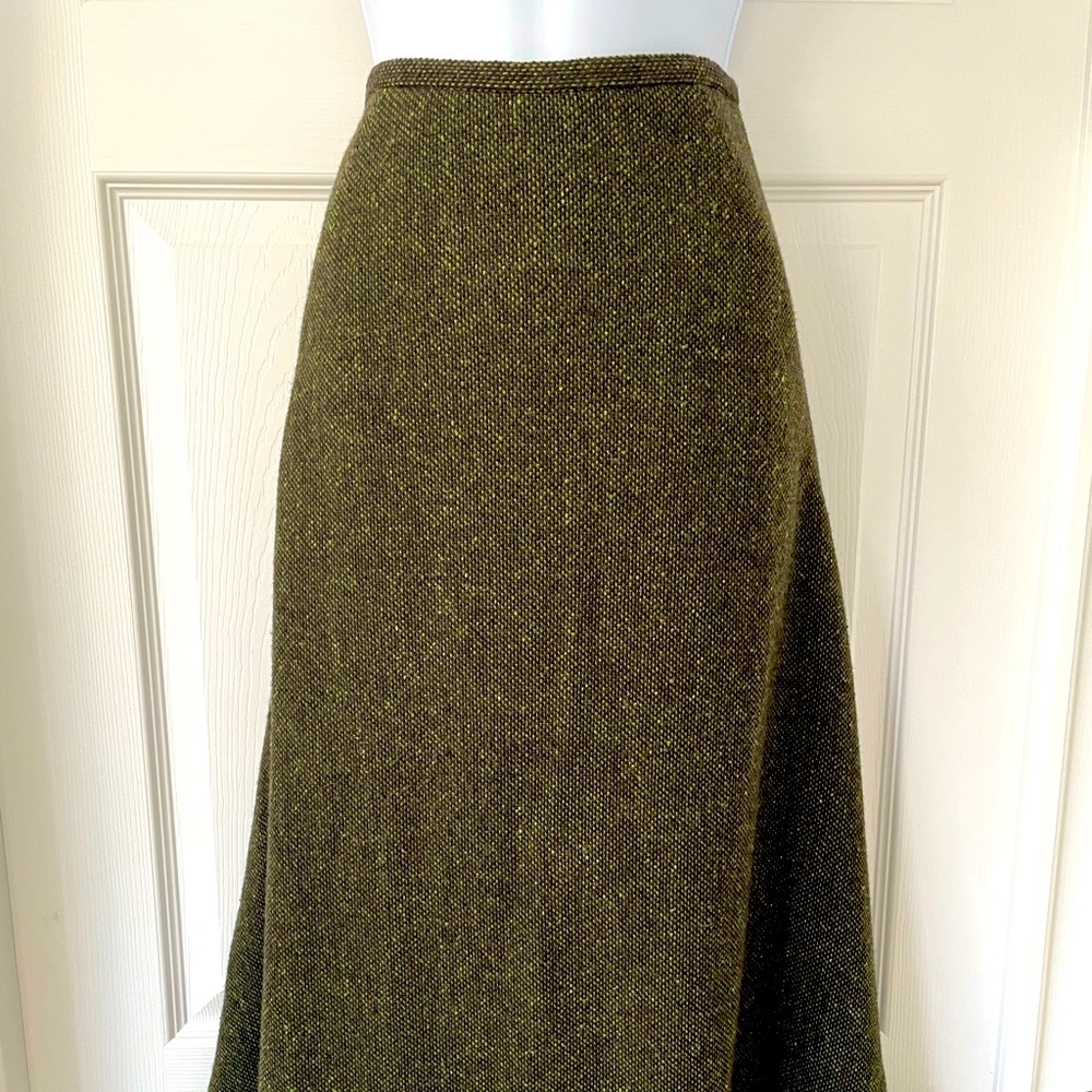 Banana Republic, Mid-length, Forest Green, Tweed Skirt